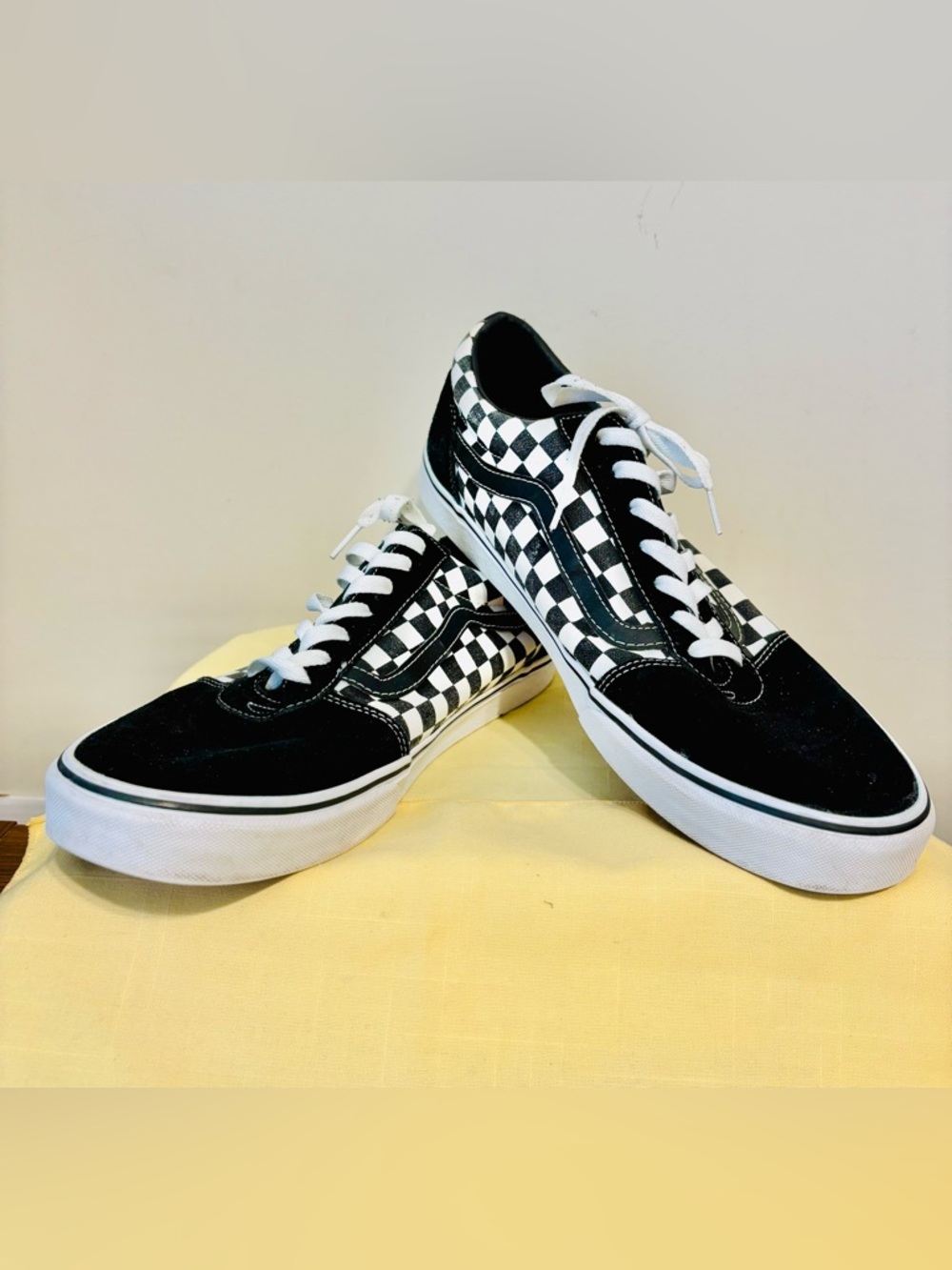 Size 15 Vans Ward Skateboard Shoes Sneaker Checkered Black White Men's Sizes EUC